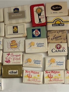 Soap: lot 28 vintage hotel airline mini vintage souvenir unopened 70s 80s